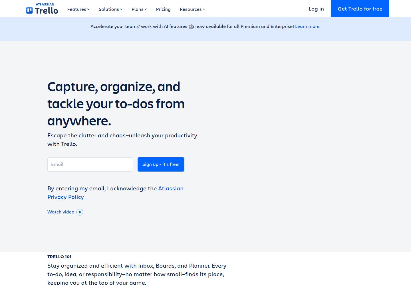 Trello website screenshot