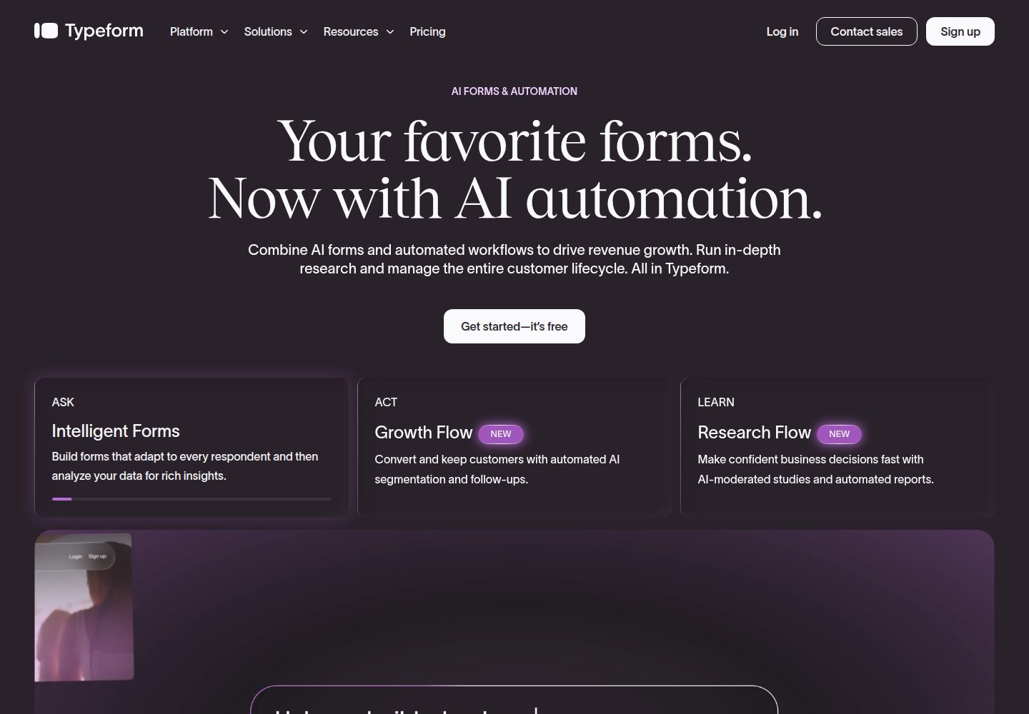 Typeform website screenshot