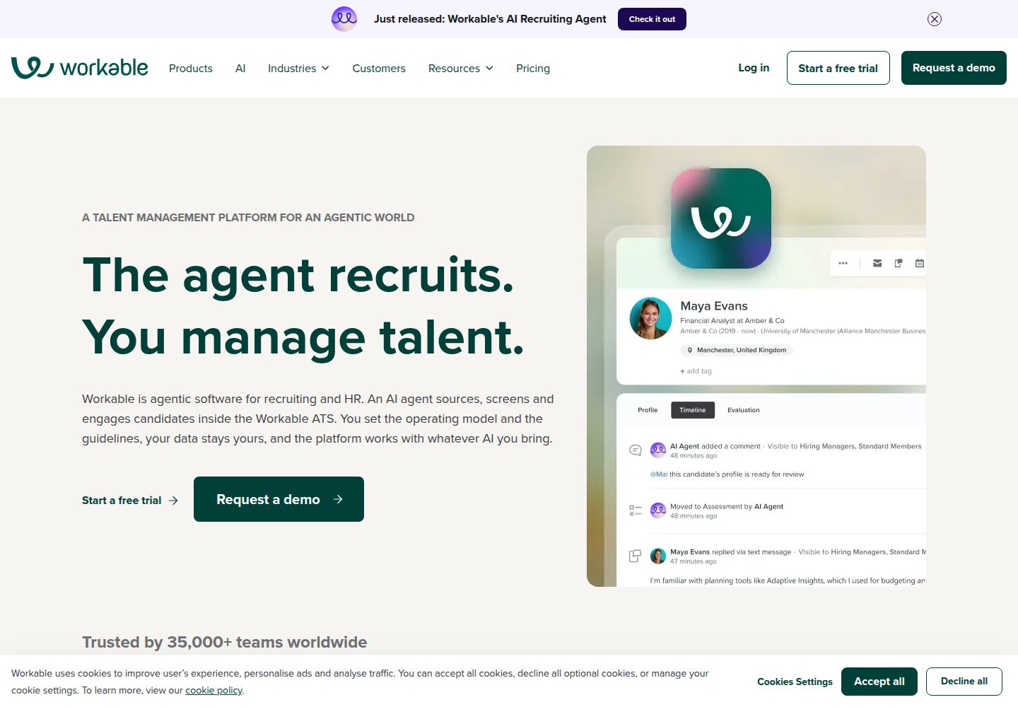 Workable website screenshot