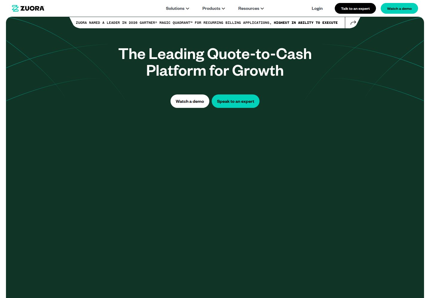 Zuora website screenshot