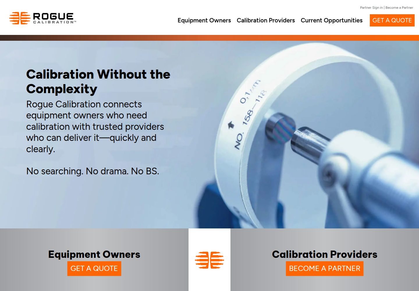  Equipment Calibration website screenshot