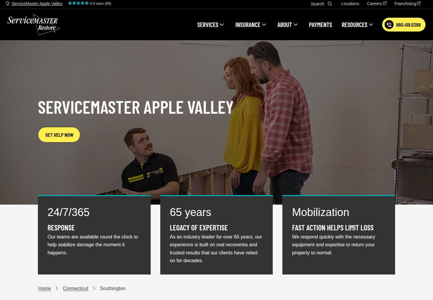 ServiceMaster Apple Valley website screenshot