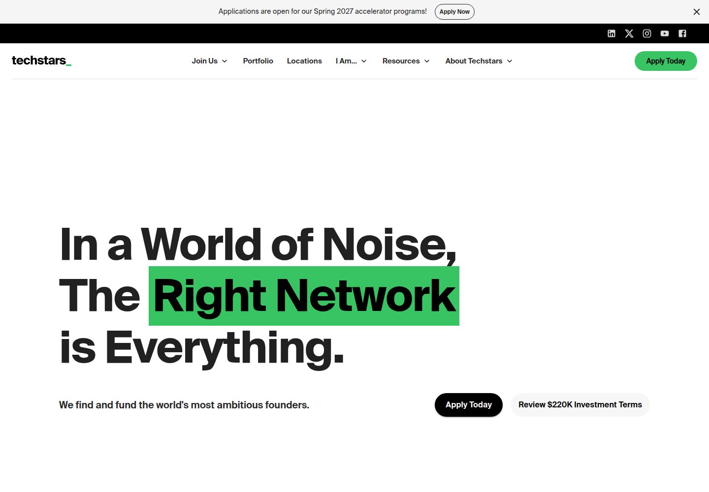 Techstars website screenshot
