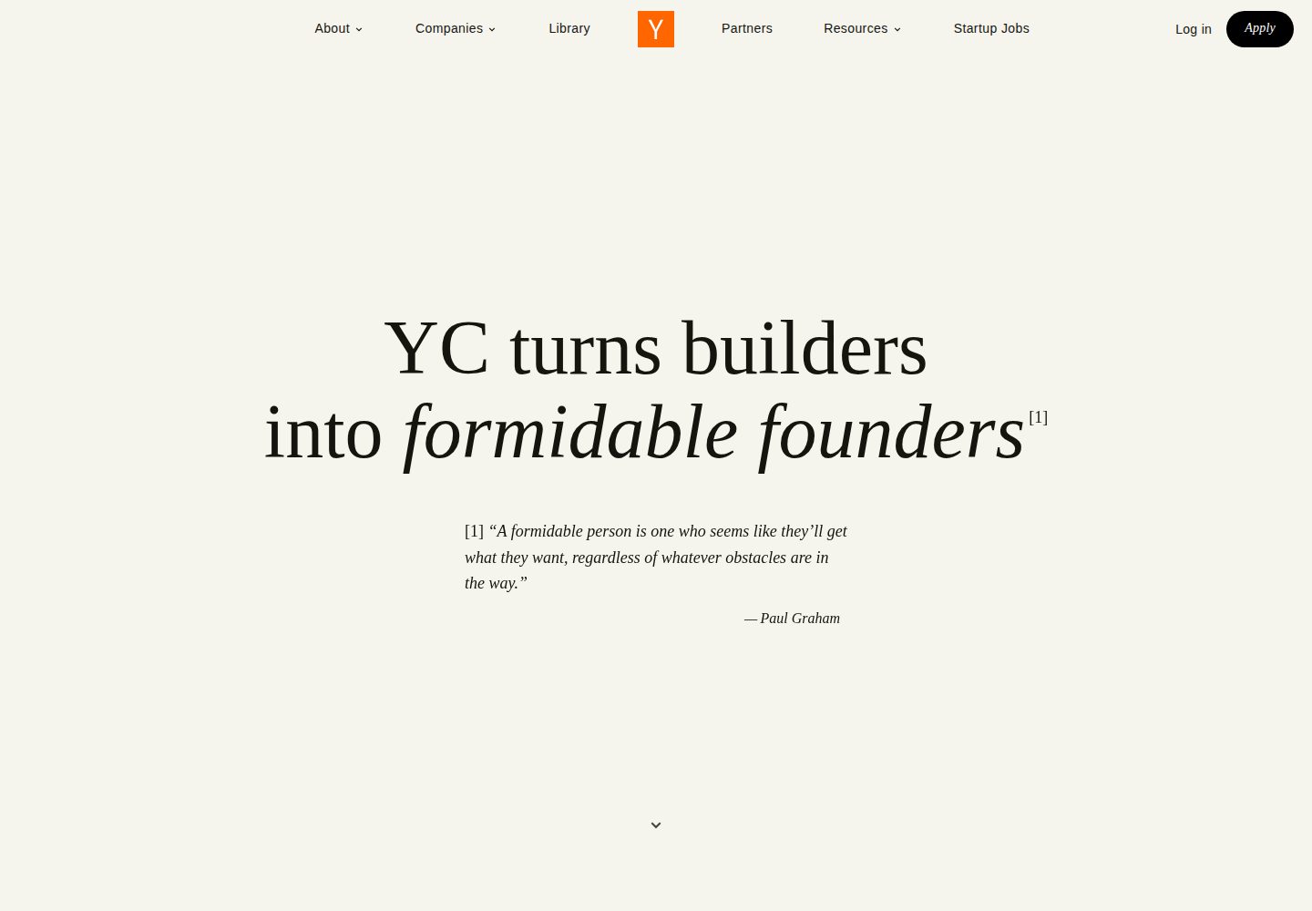 Y Combinator website screenshot