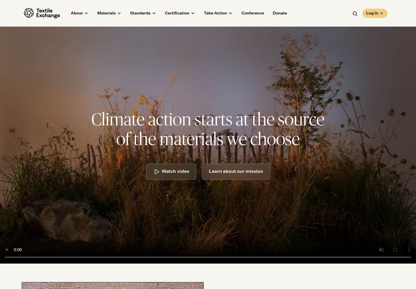 Textile Exchange website screenshot