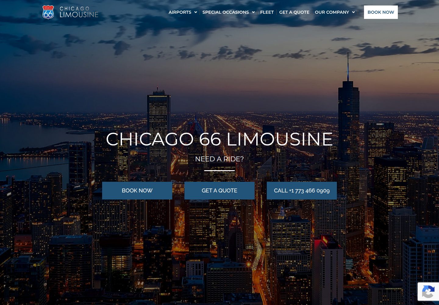 Limo 66 - Professional Limousine Service in Chicago website screenshot