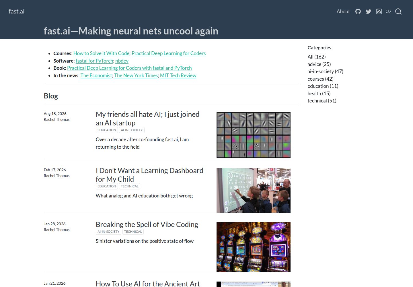 fast.ai website screenshot