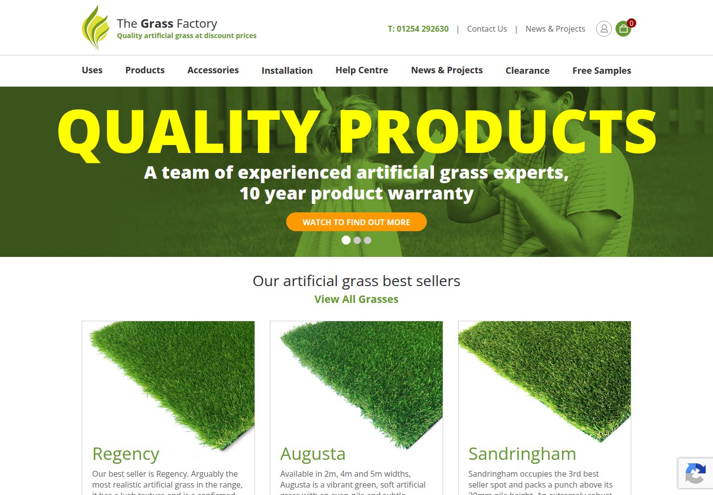 The Grass Factory website screenshot