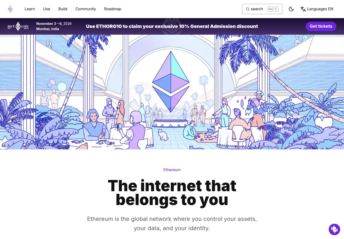 Ethereum website screenshot