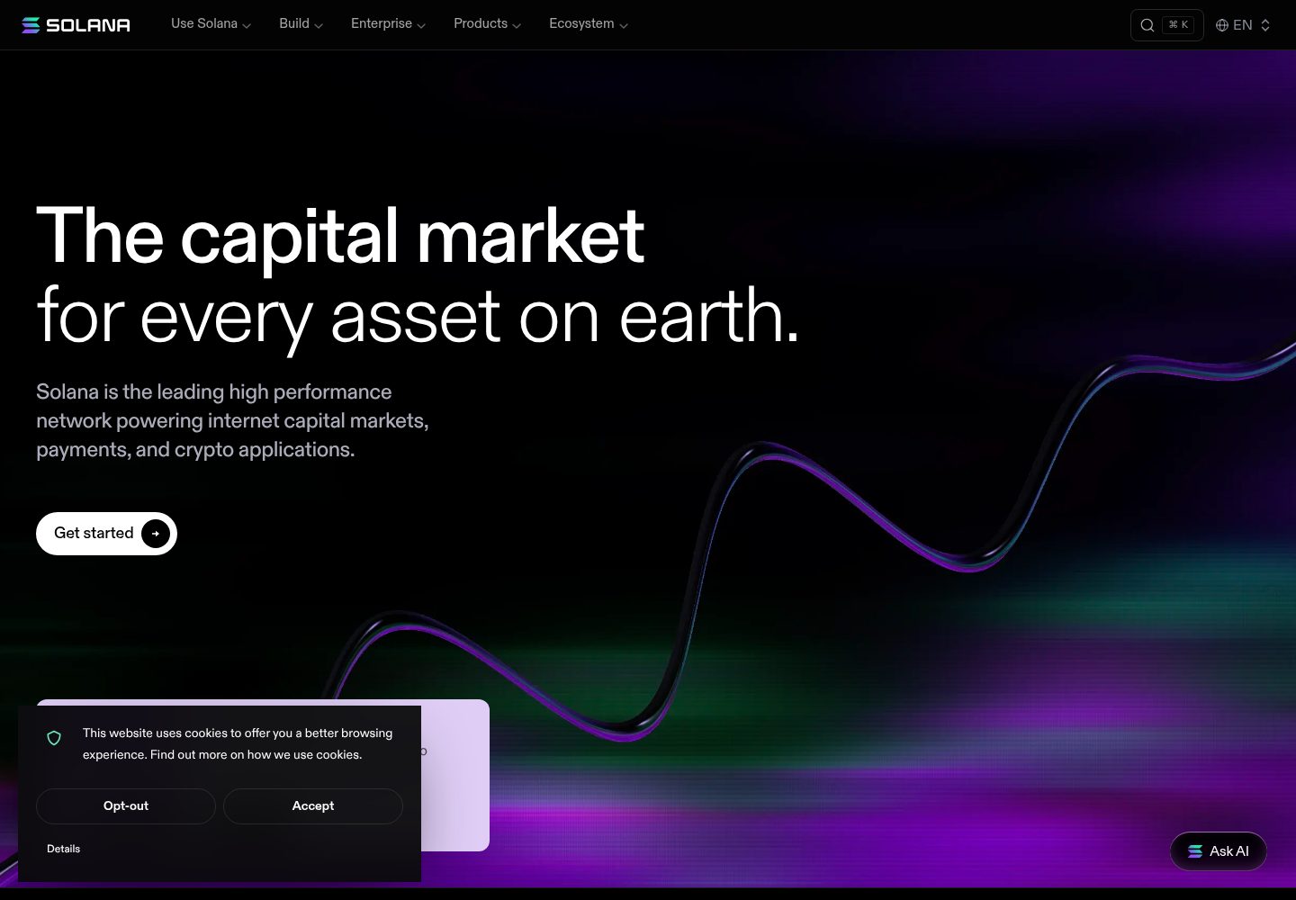 Solana website screenshot