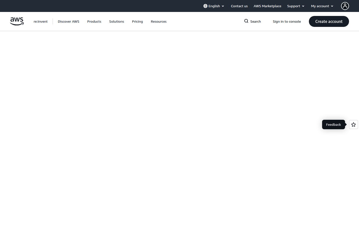 Amazon Web Services website screenshot