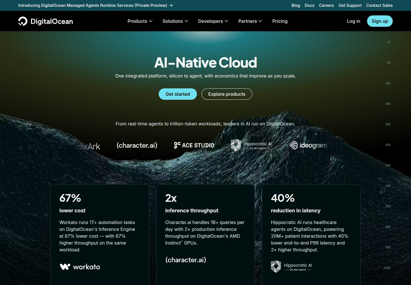 DigitalOcean website screenshot