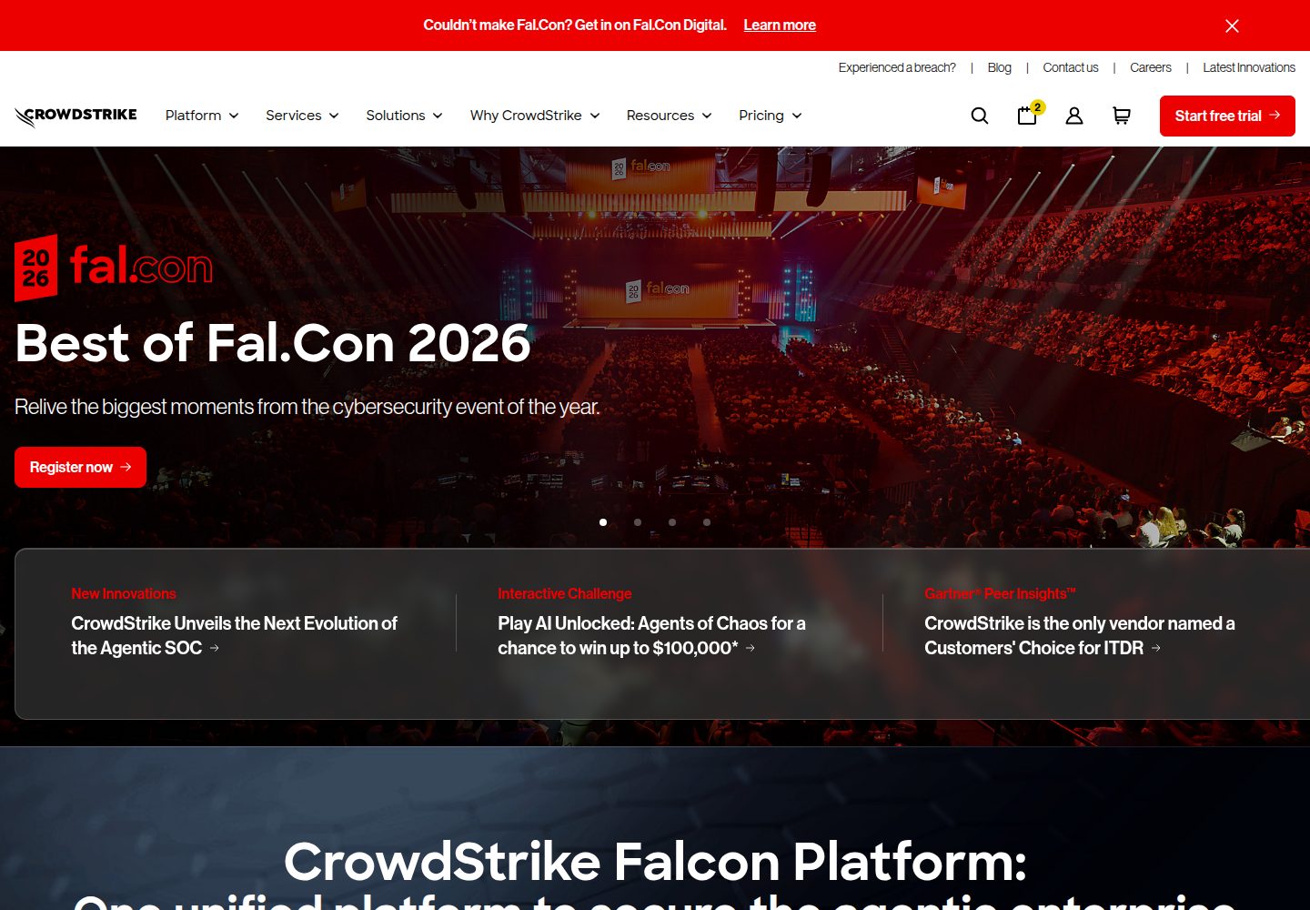 CrowdStrike website screenshot