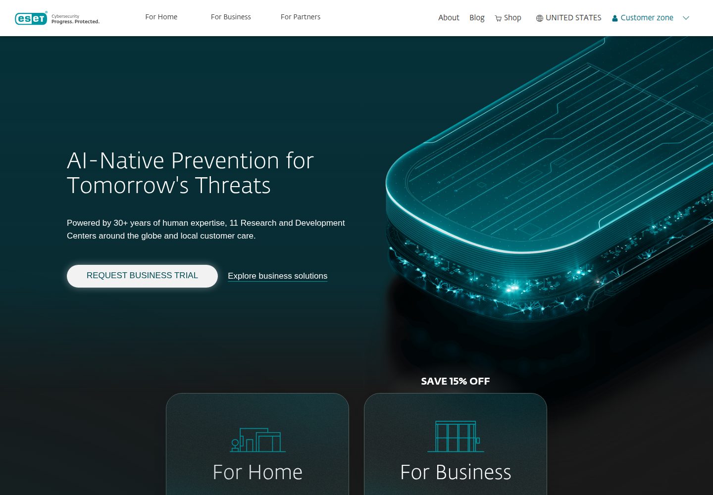 ESET website screenshot