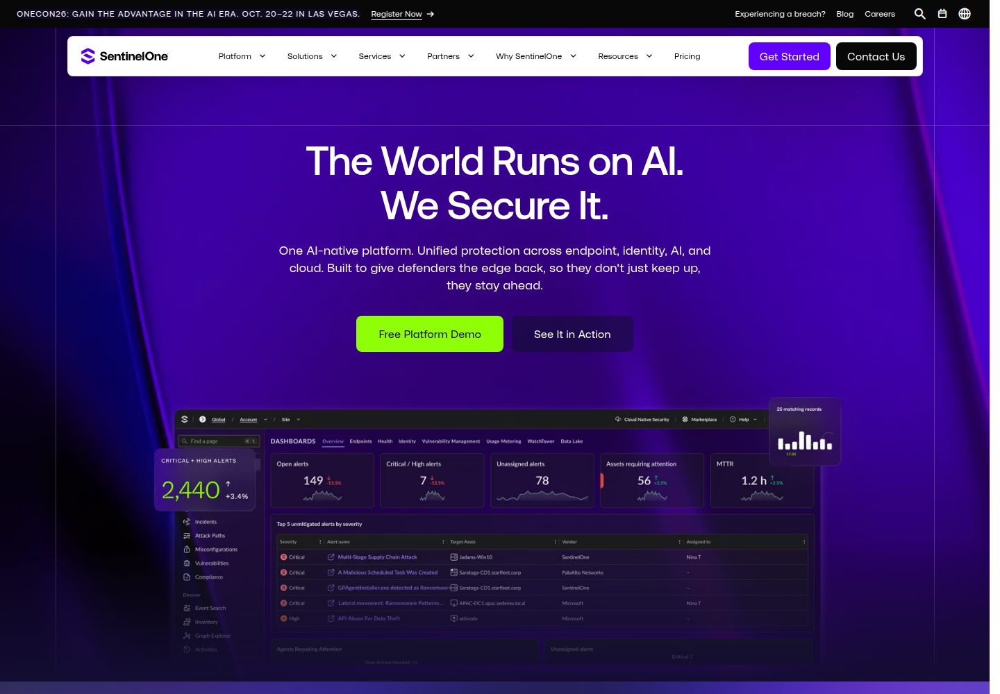 SentinelOne website screenshot