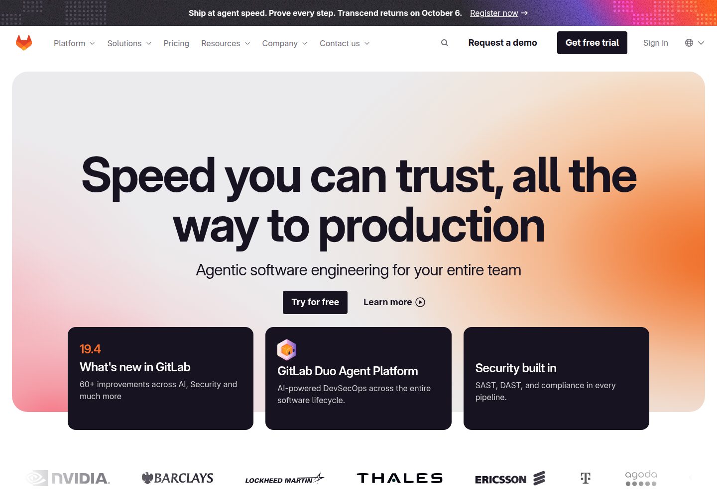 GitLab website screenshot