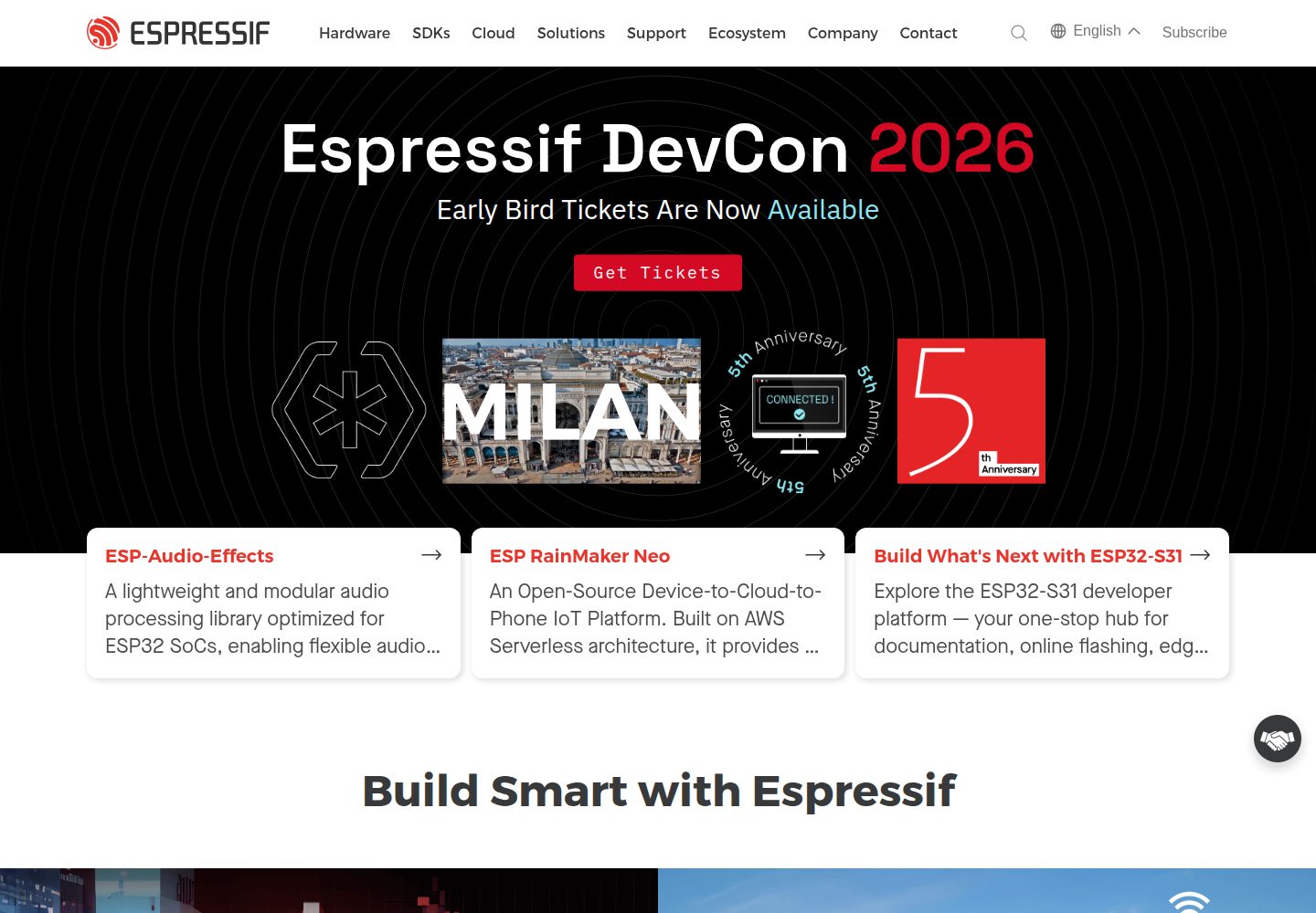 Espressif website screenshot