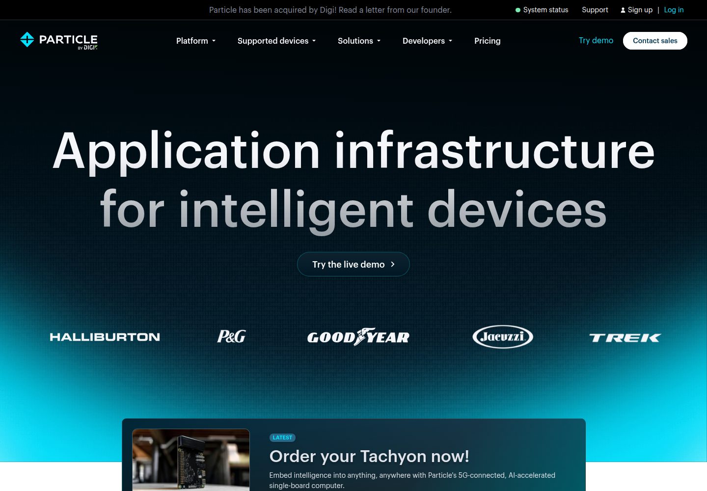 Particle website screenshot