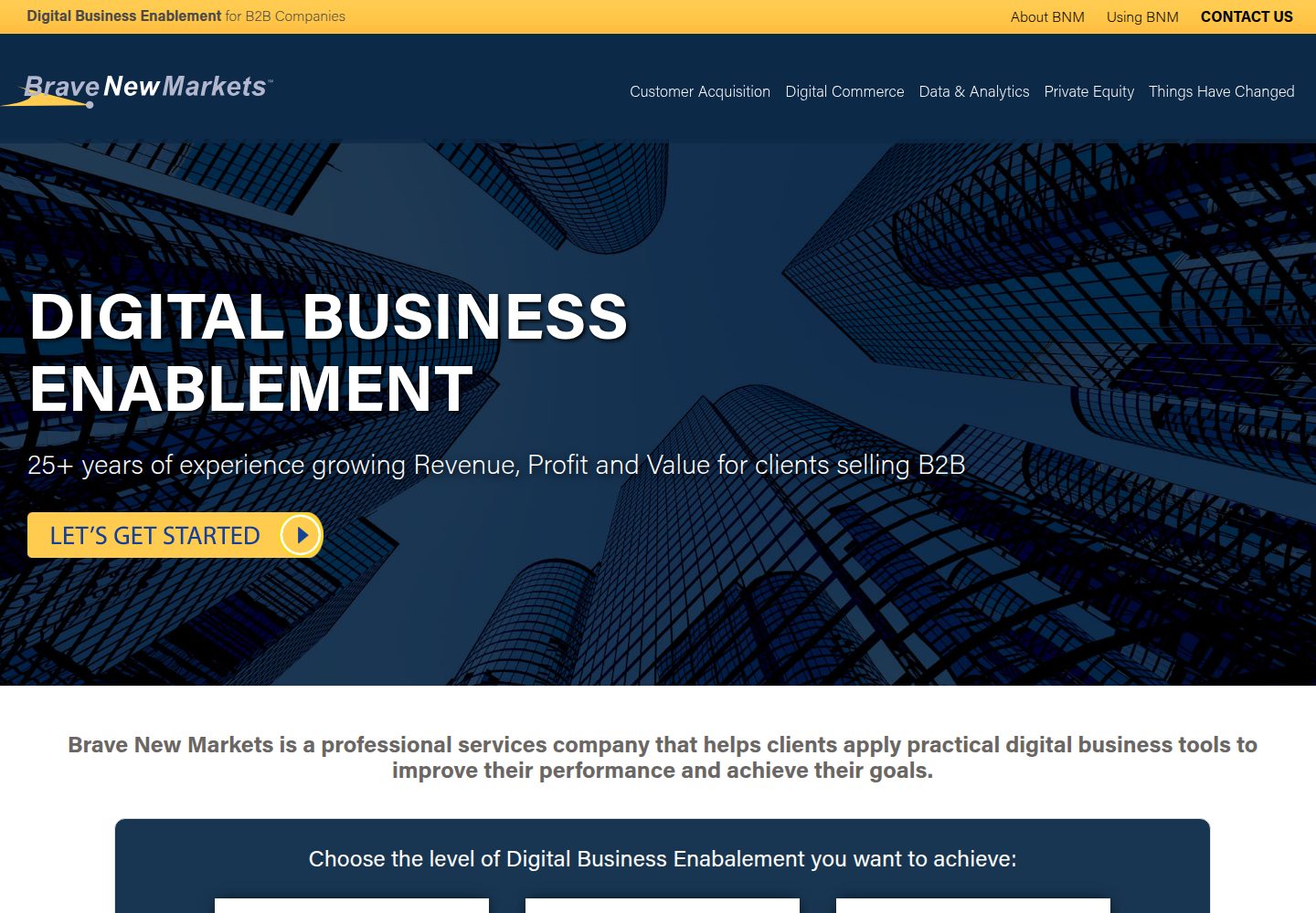 B2B Digital Enablement website screenshot