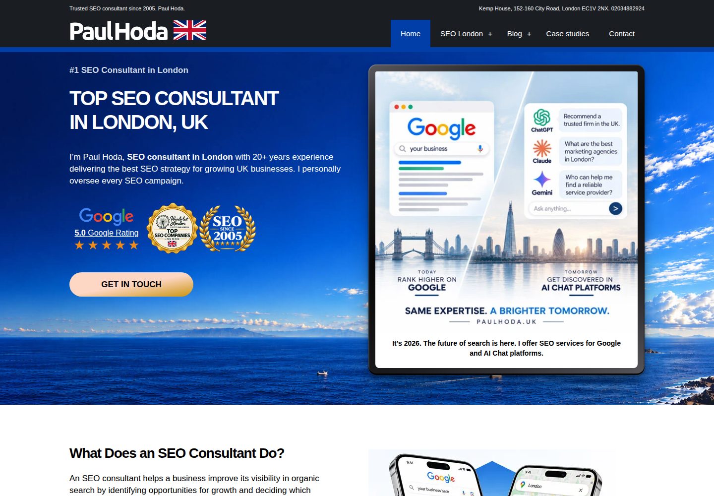 Google SEO specialist Paul website screenshot