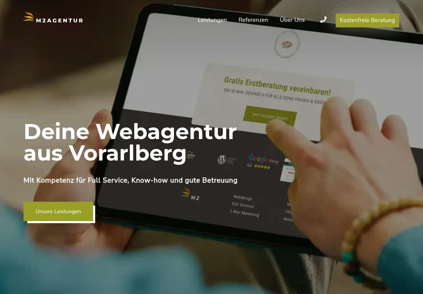 M2 Agentur website screenshot