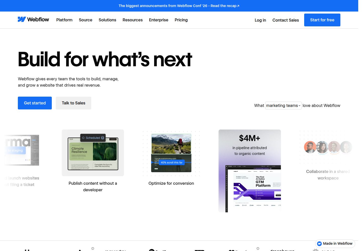 Webflow website screenshot