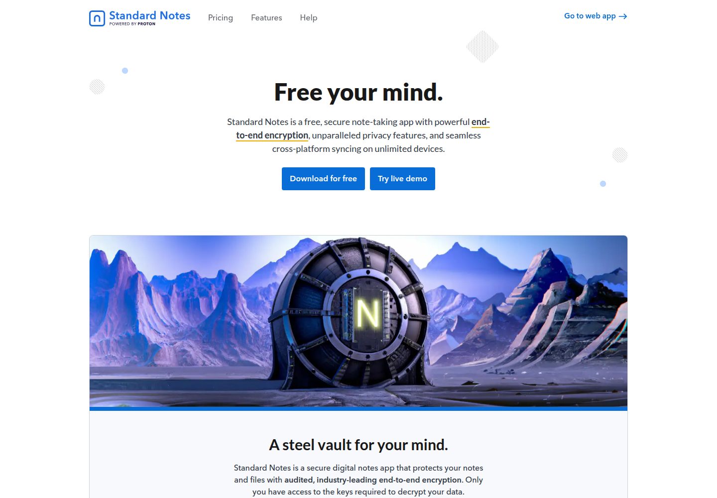 Standard Notes website screenshot