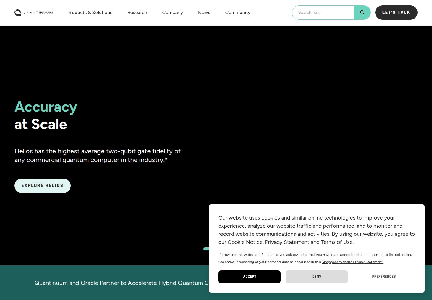 Quantinuum website screenshot