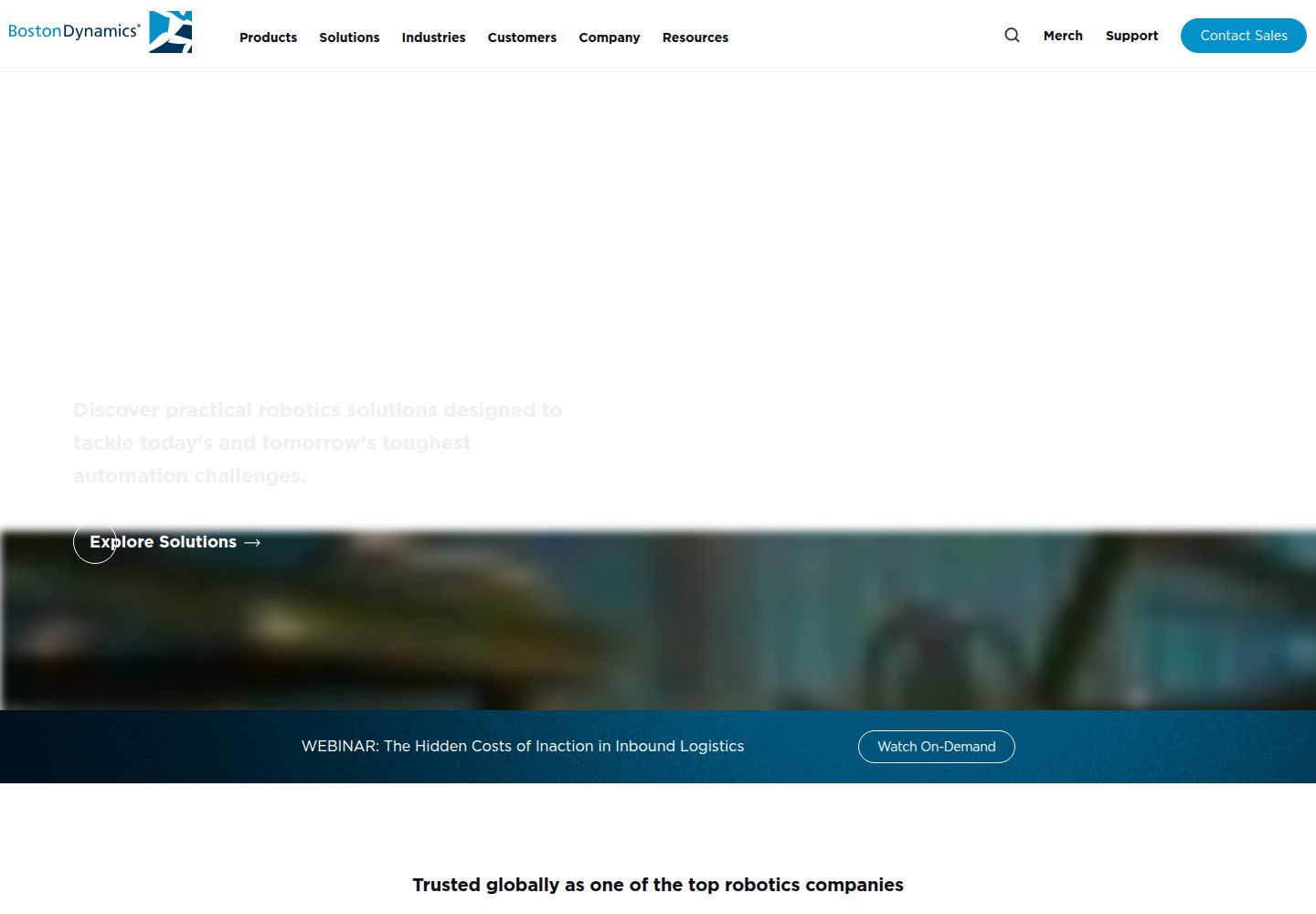 Boston Dynamics website screenshot