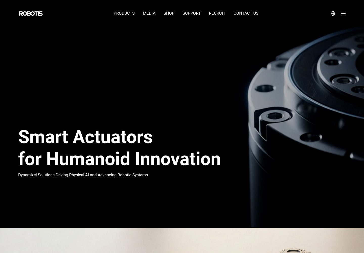 ROBOTIS website screenshot