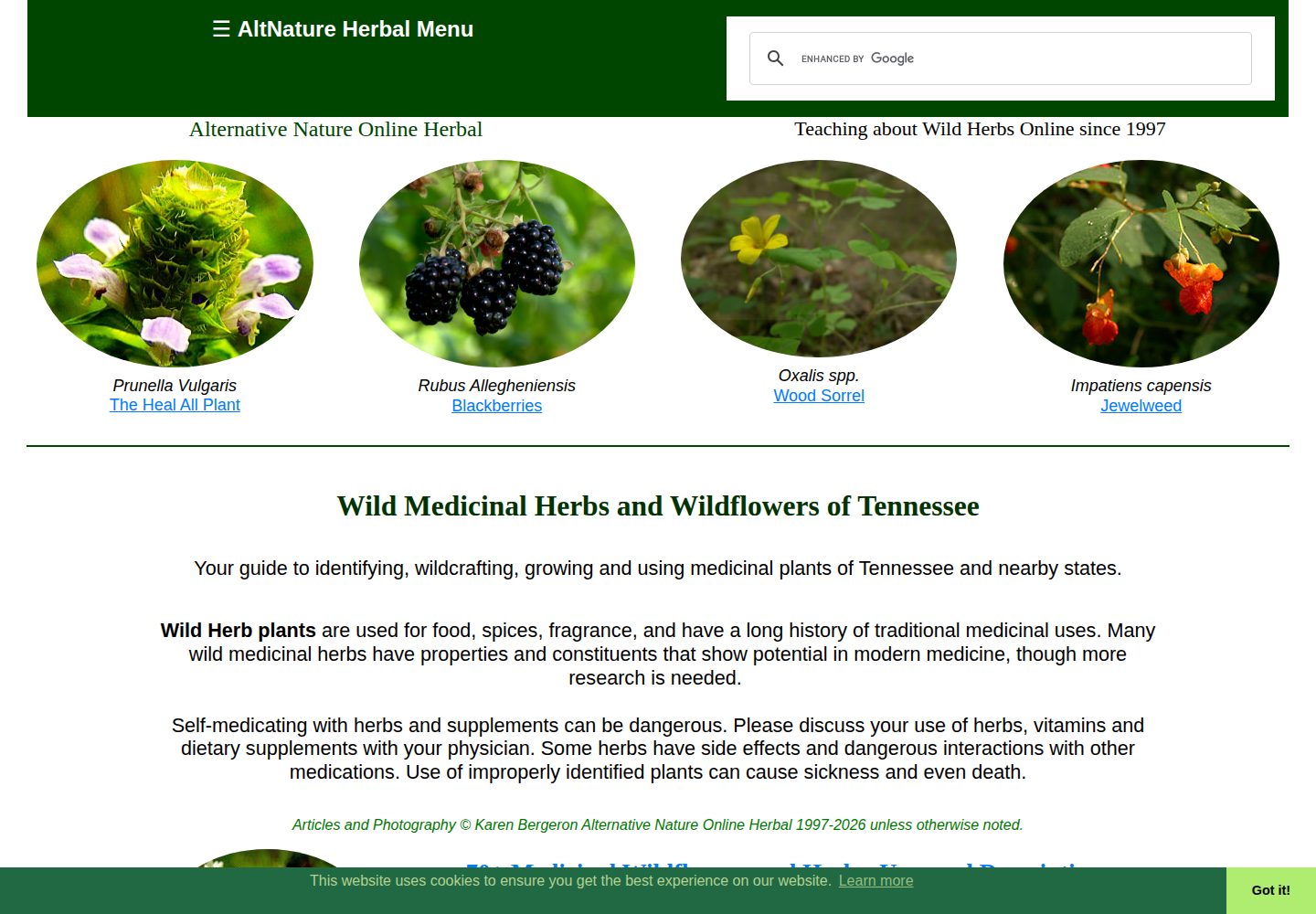 Altnature website screenshot