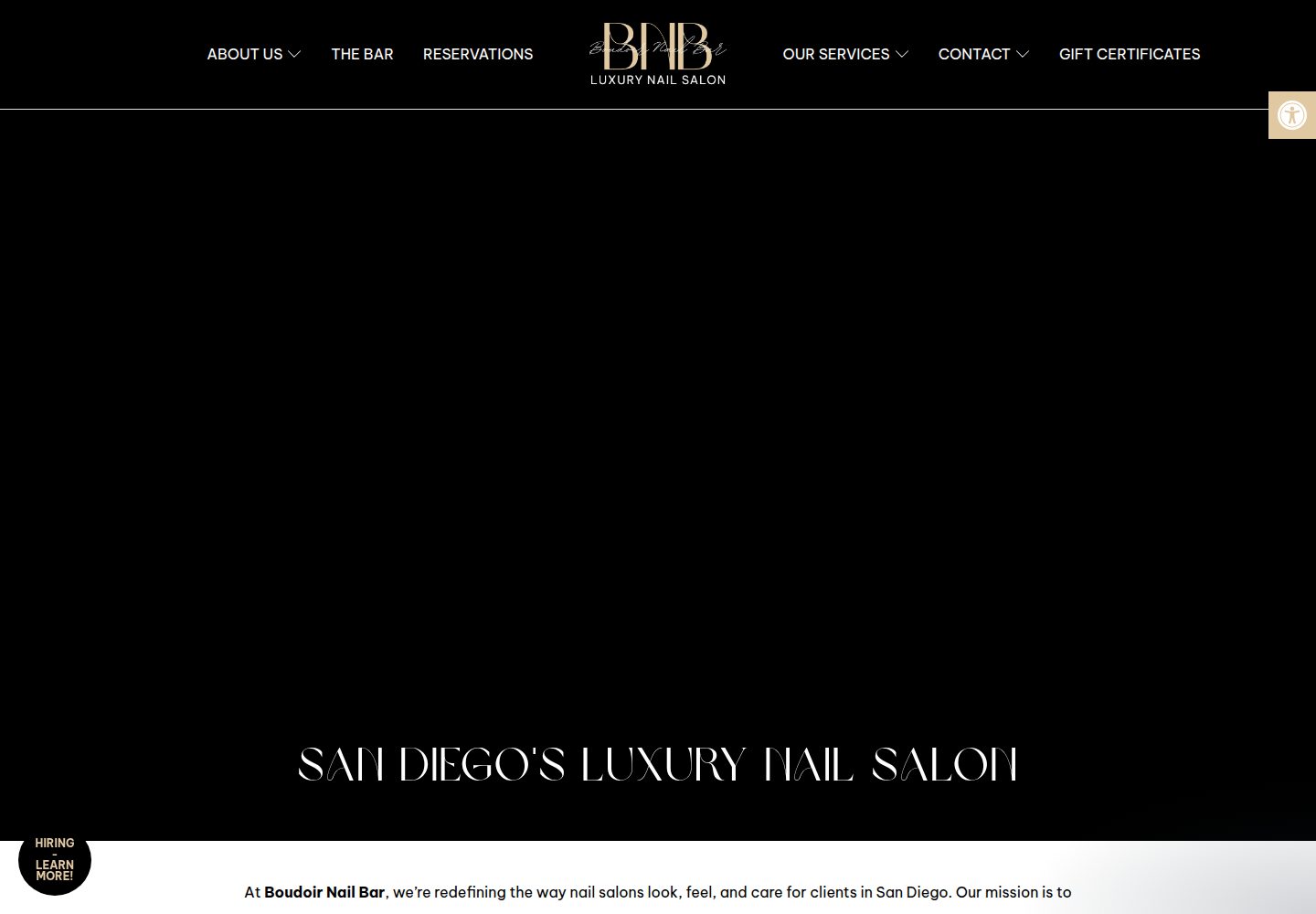 Boudoir Nail Bar website screenshot