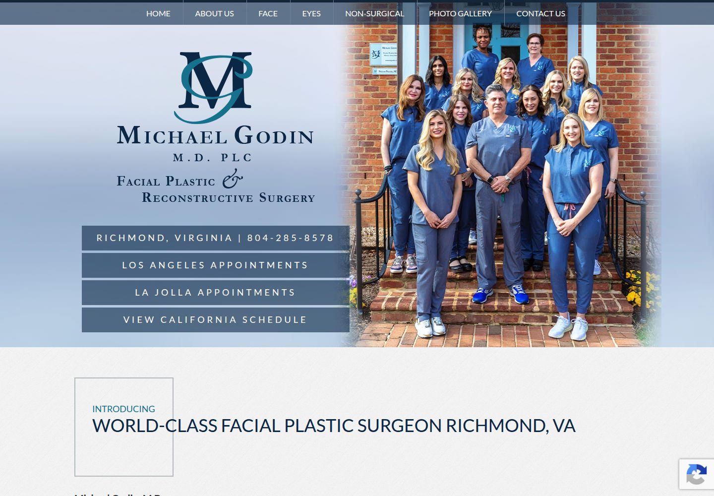 Dr. Godin Facelift Richmond VA website screenshot