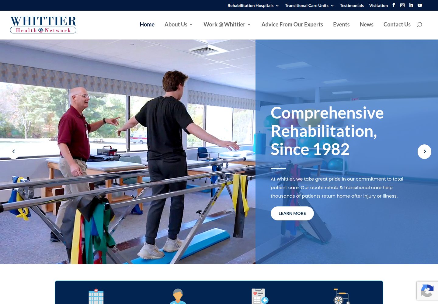 Whittier Health Network website screenshot