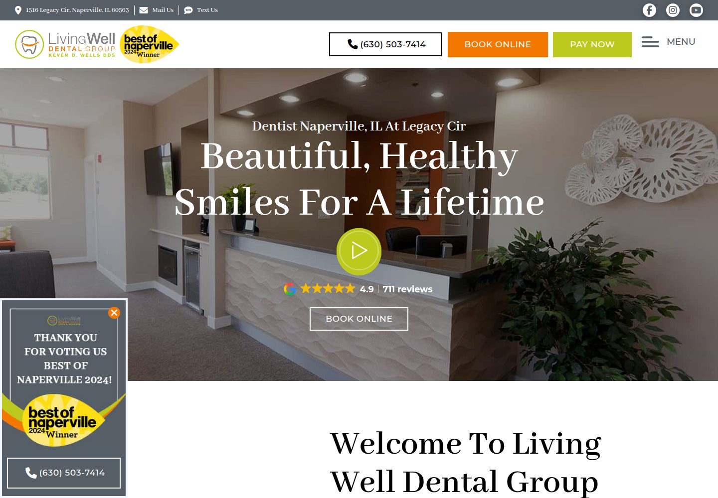 Living Well Dental Group website screenshot