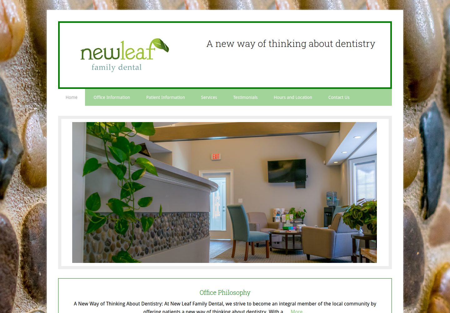 New Leaf Family Dental  website screenshot