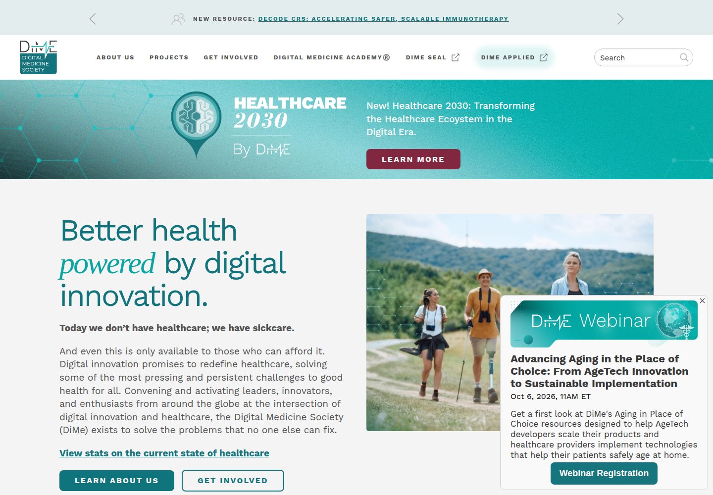 Digital Medicine Society website screenshot