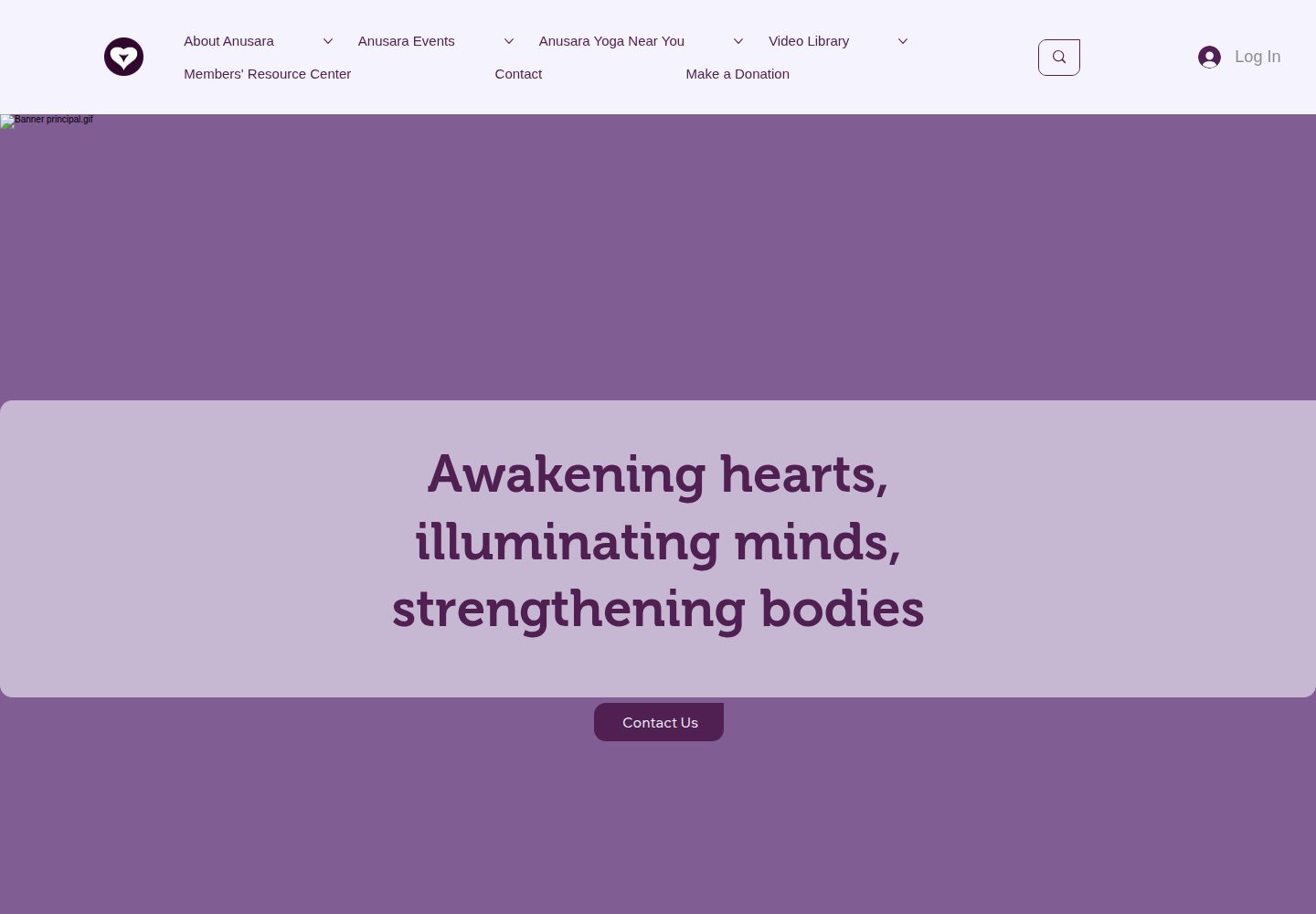 Anusara School of Hatha Yoga website screenshot