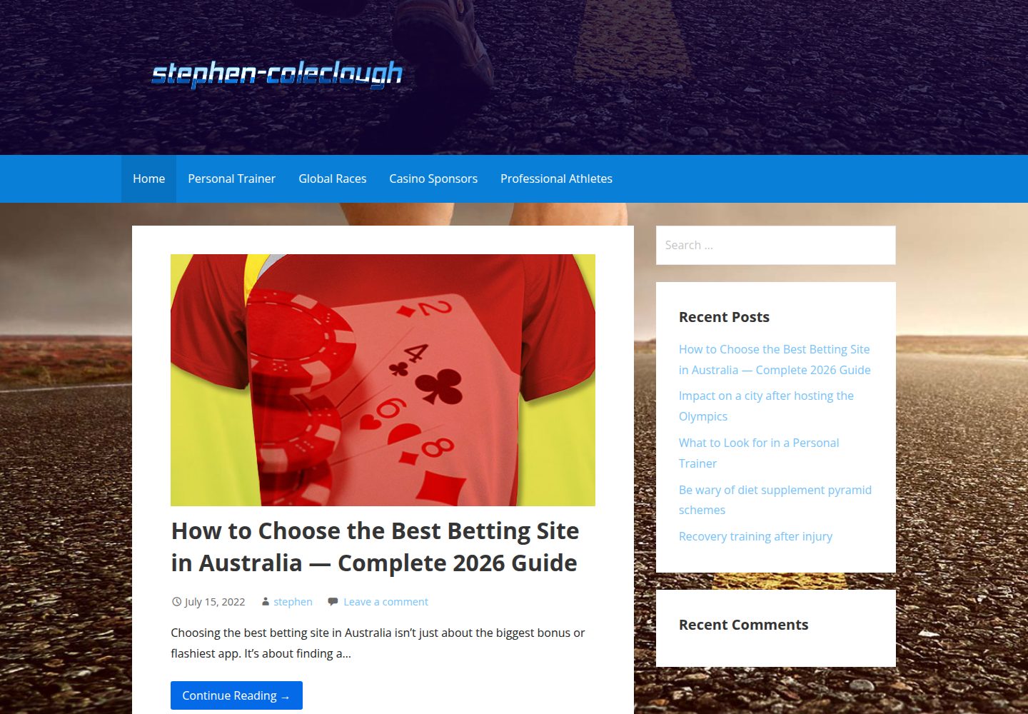 Stephen Coleclough website screenshot