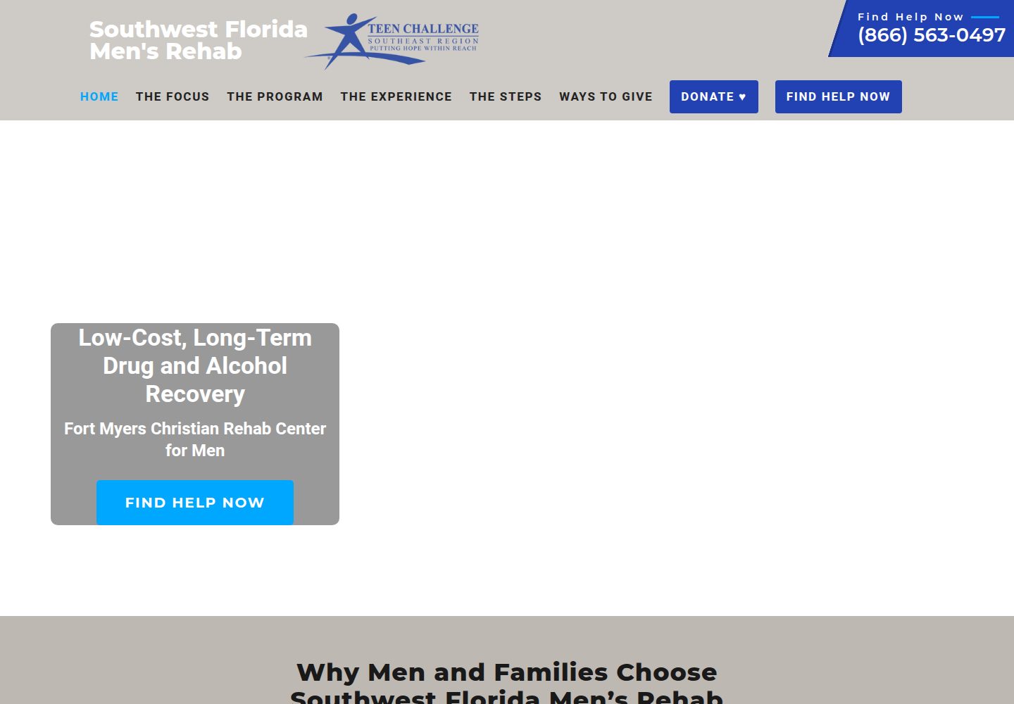 Southwest Florida Men's Center (Rehab) website screenshot