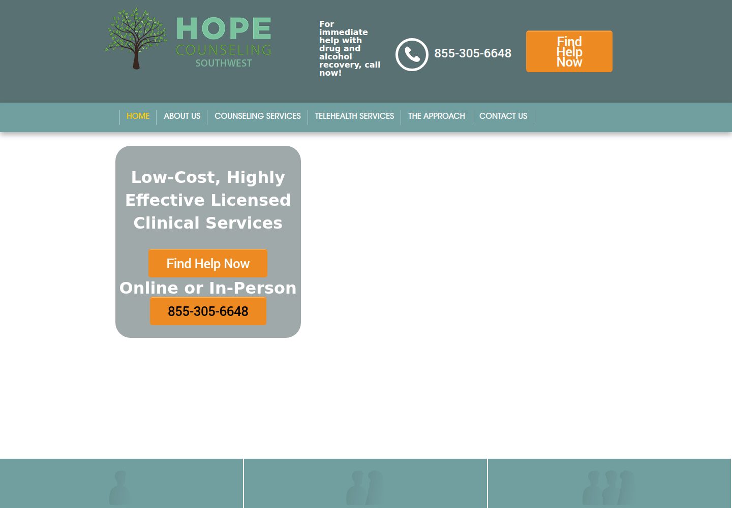 Hope Counseling Southwest website screenshot