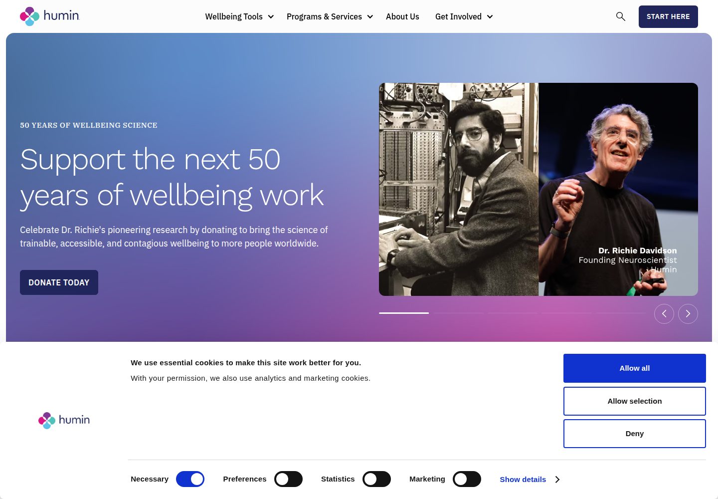 Humin website screenshot