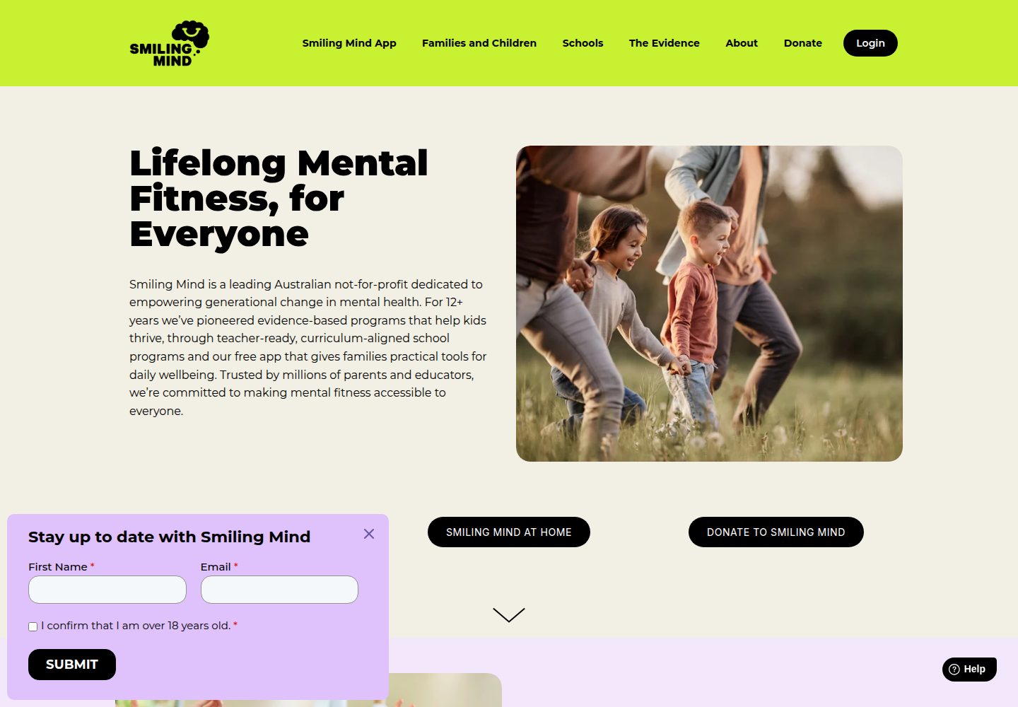 Smiling Mind website screenshot
