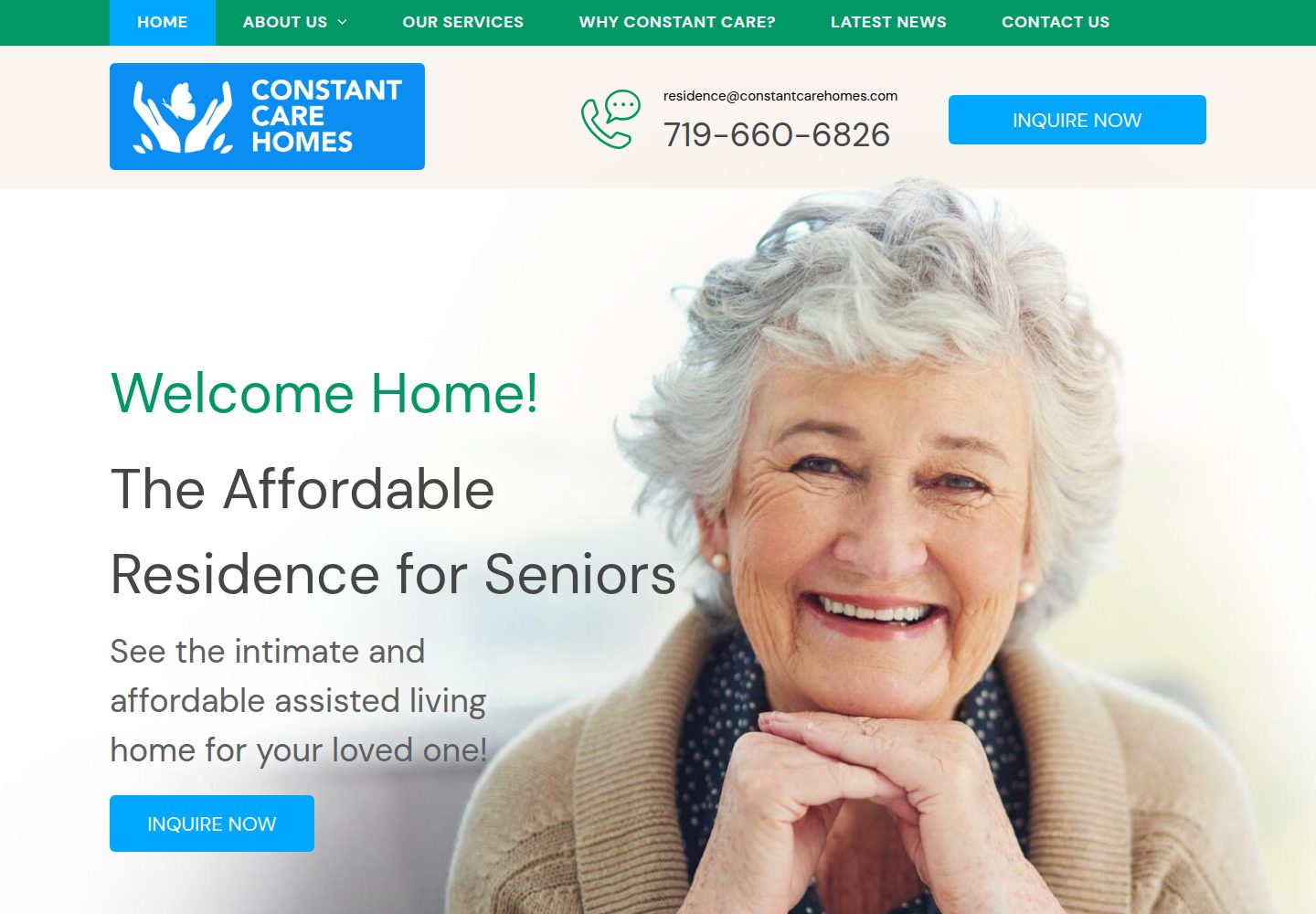 Assisted Living Homes in Colorado Springs website screenshot