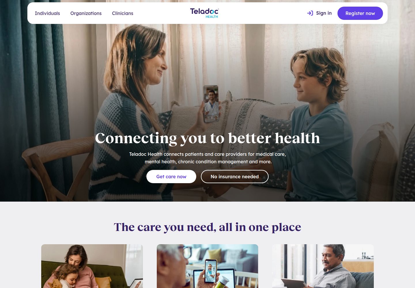 Teladoc Health website screenshot