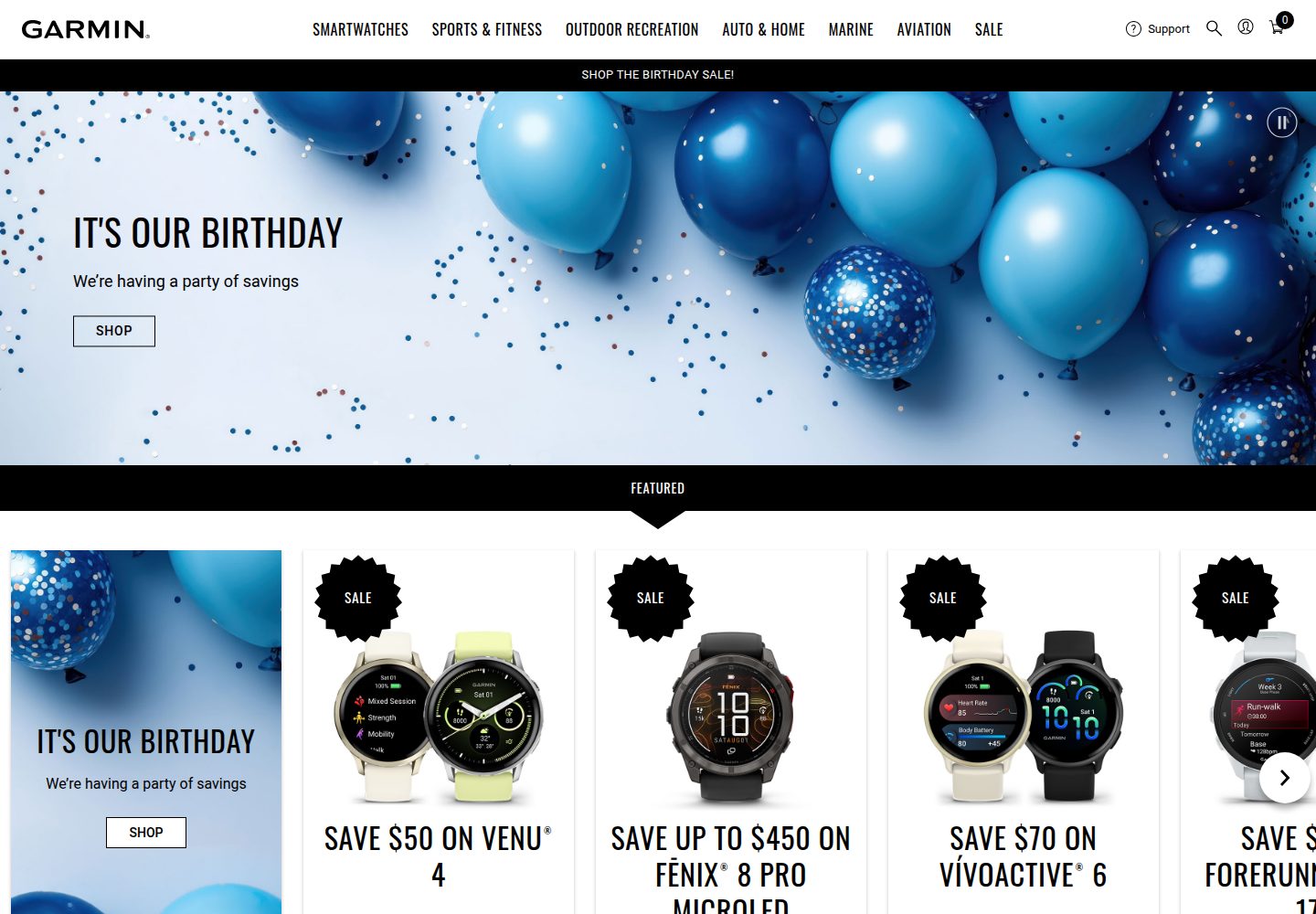 Garmin website screenshot