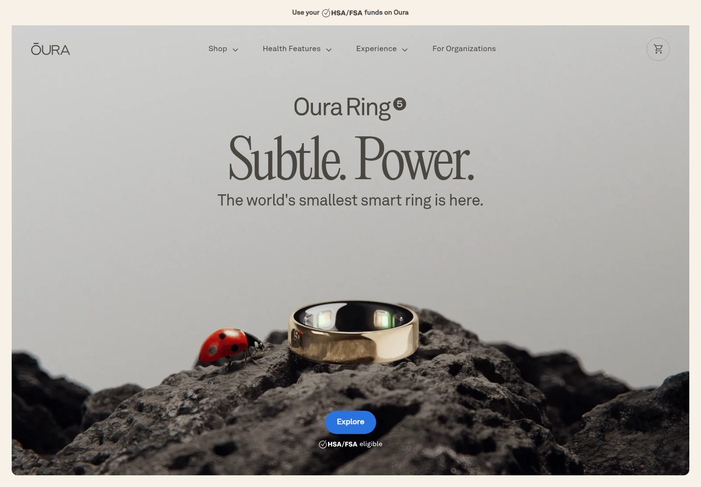Oura website screenshot