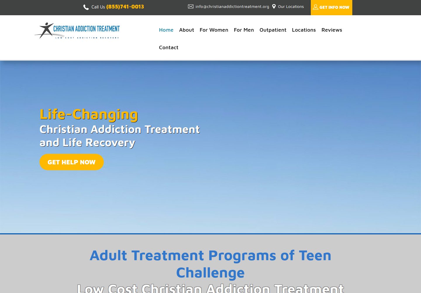 Christian Addiction Treatment Centers website screenshot