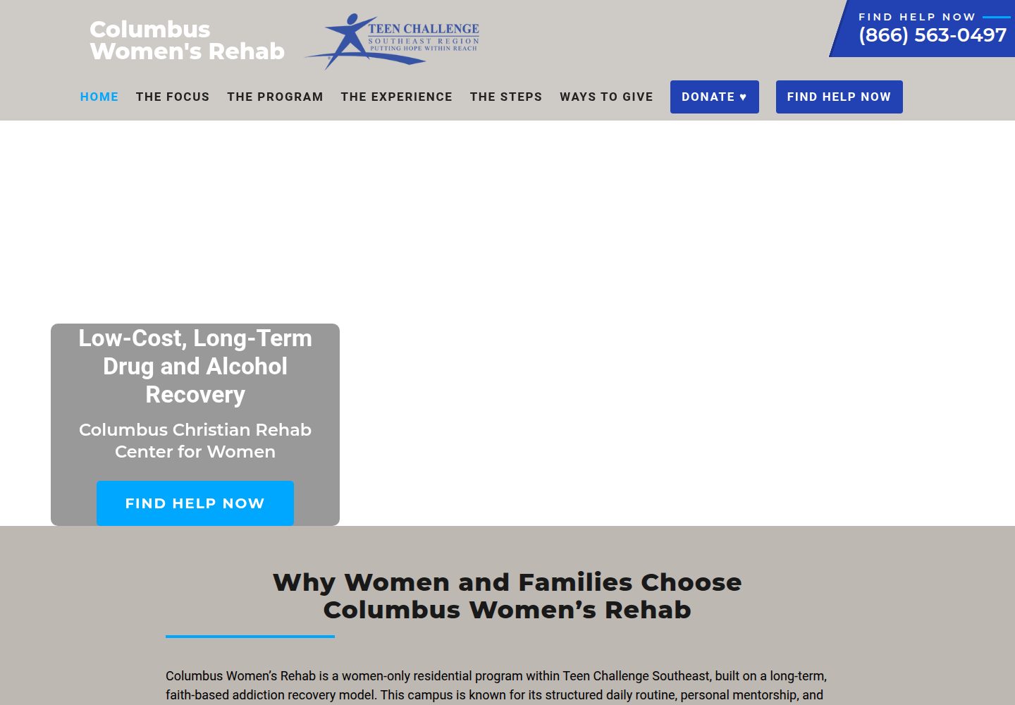 Christian Rehab for Women website screenshot