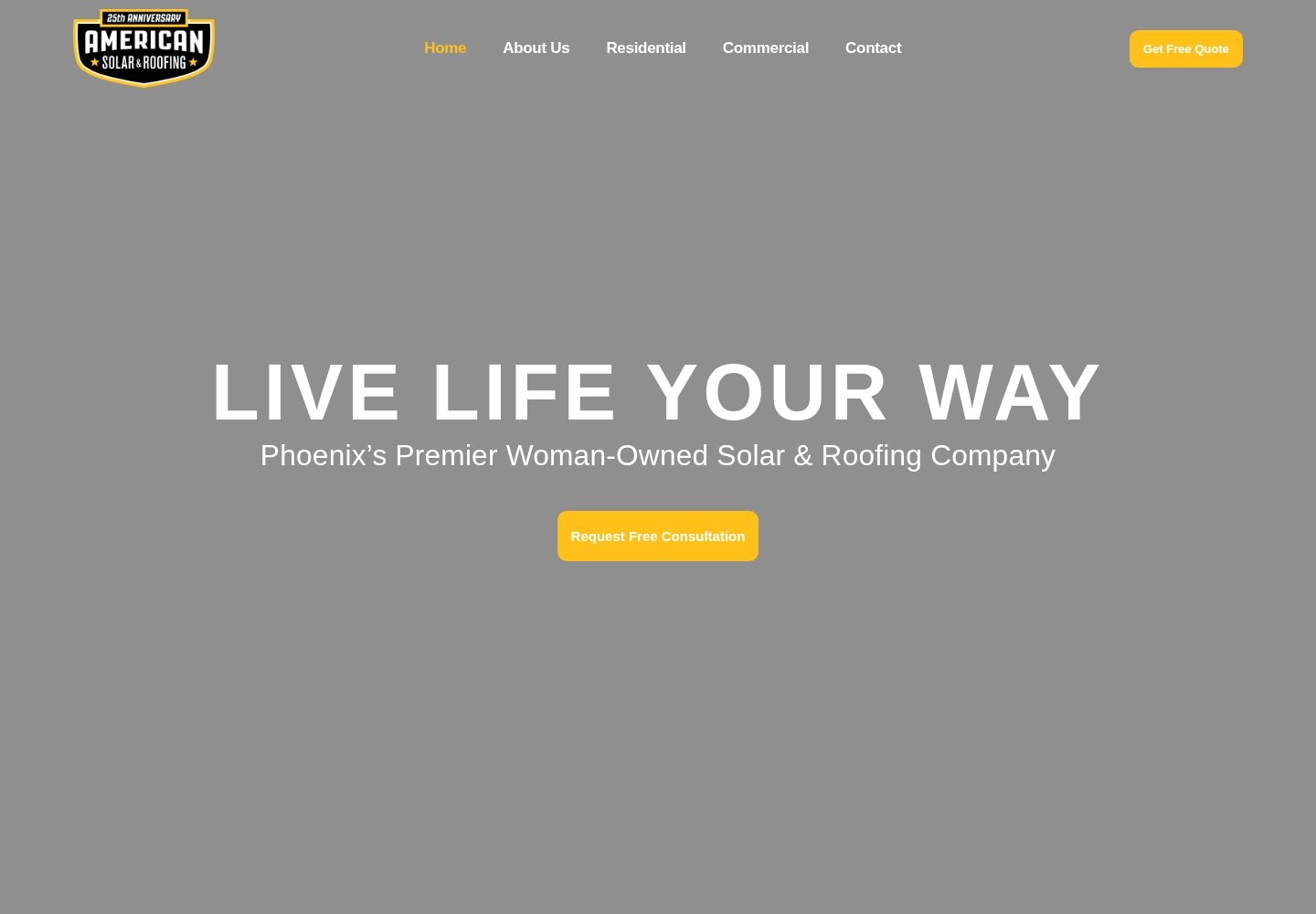 American Solar & Roofing website screenshot